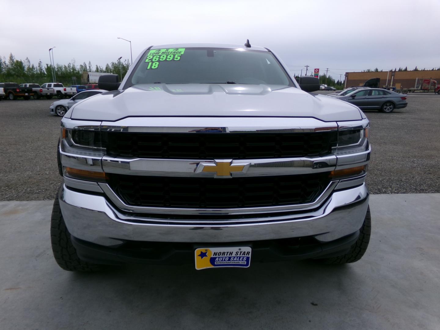 2018 Silver /Black Chevrolet Silverado 1500 Work Truck Double Cab 4WD (1GCVKNEH0JZ) with an 4.3L V6 OHV 12V engine, 6A transmission, located at 2630 Philips Field Rd., Fairbanks, AK, 99709, (907) 458-0593, 64.848068, -147.780609 - Photo#1